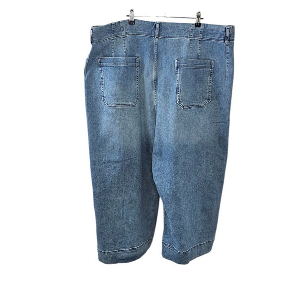 Anthropologie Maeve Colette Regenerative Cotton Crop Wide-Leg Jean, Plus, 26W - Picture 6 of 10